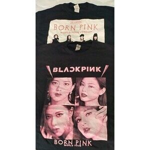 Lot Of 2 New Black Pink Born K-pop Tour T-shirts Shirts medium M Short Sleeve